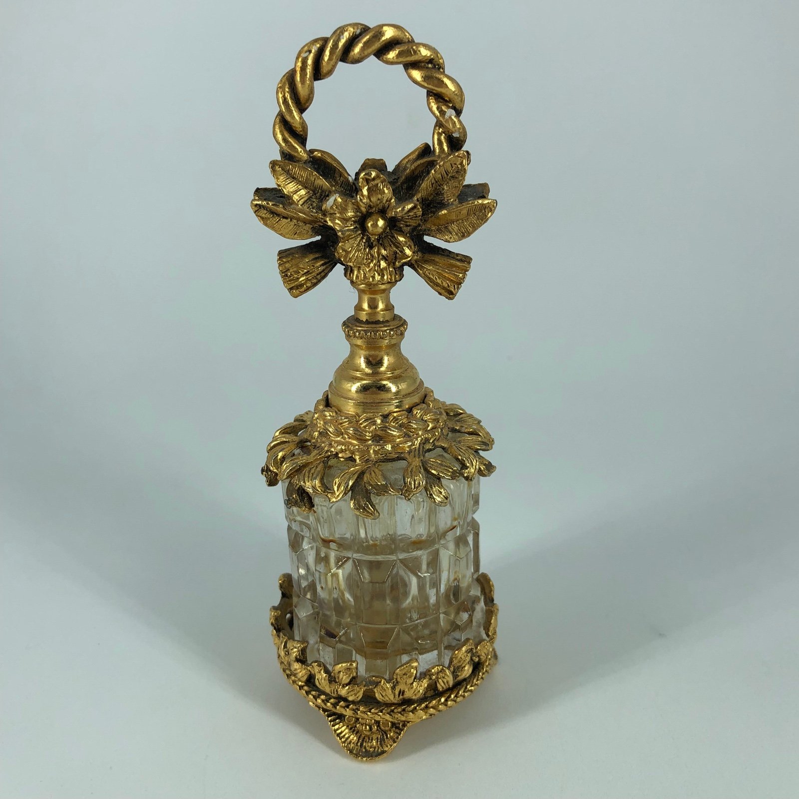 Vintage Gold-Tone Ormolu Ornate Vanity Perfume Bottle