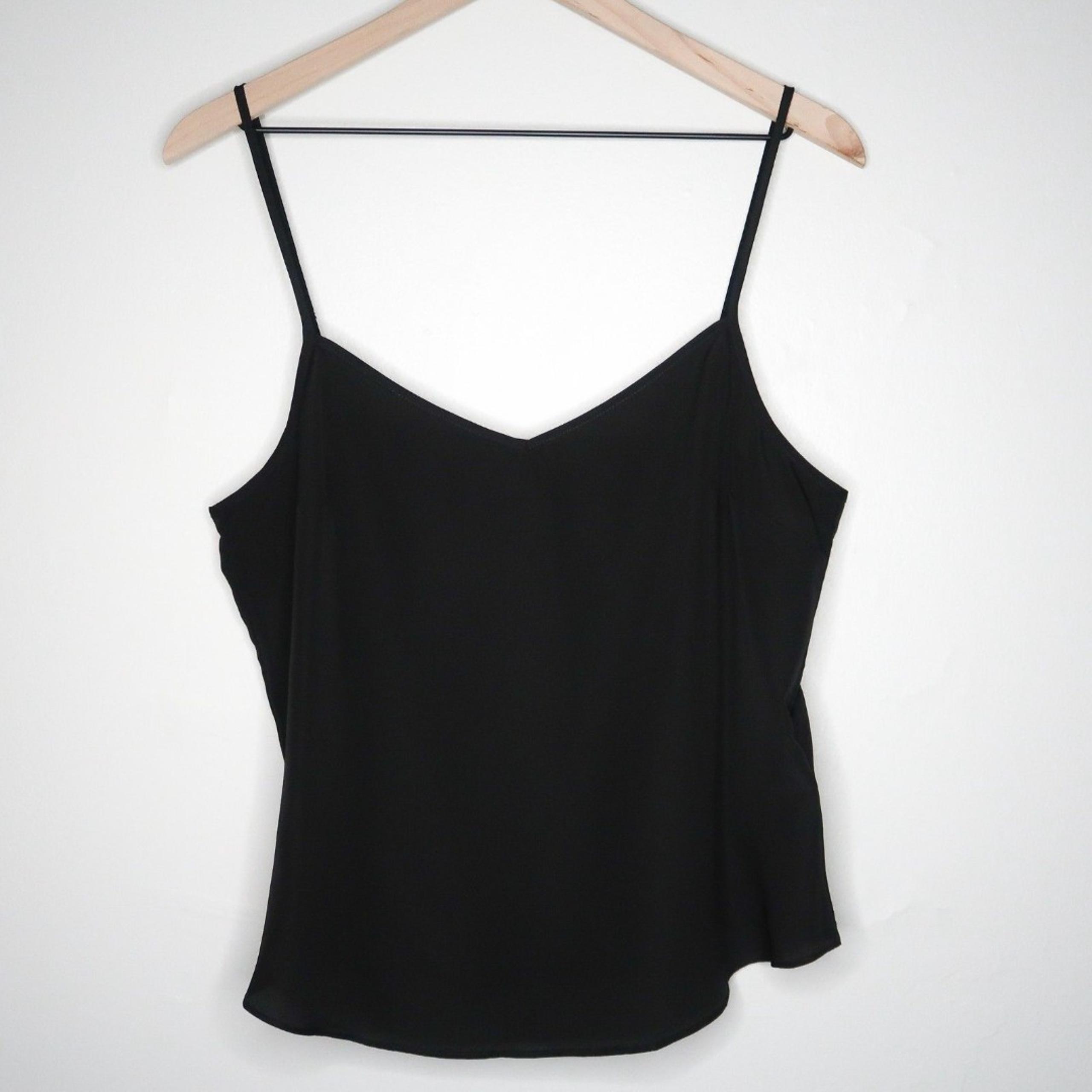 J.Crew Womens Sheer Camisole Size 8 Black Lightweight Minimalist Quiet Luxury