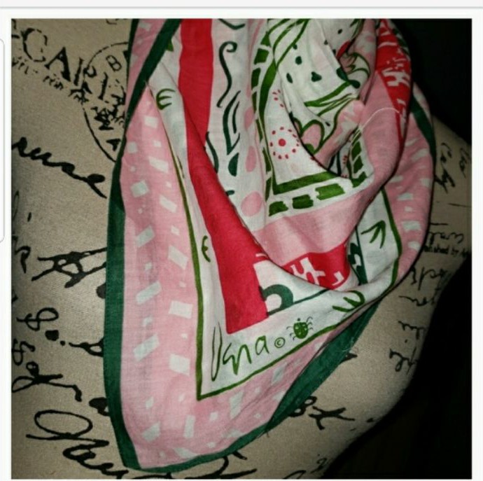 Vintage Vera Neumann Ladybug Floral Scarf
