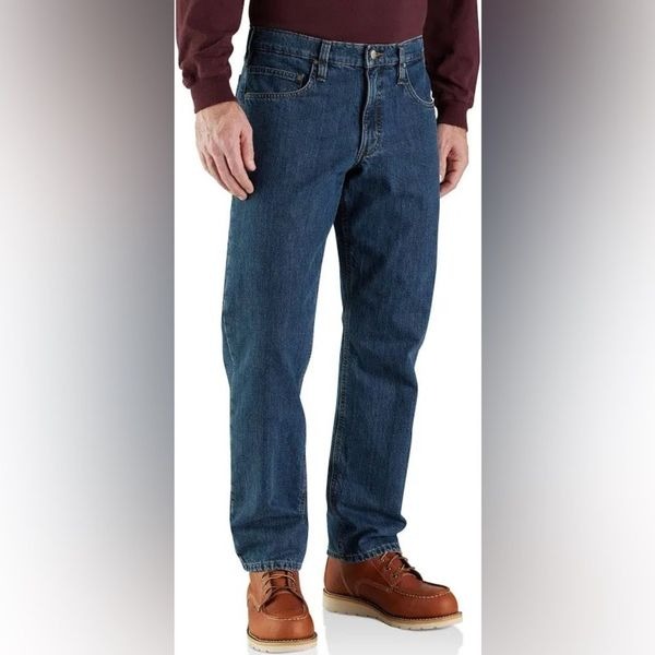 Carhartt Men's Relaxed Fit Flannel-Lined Straight Leg Jeans NWT size 50*32