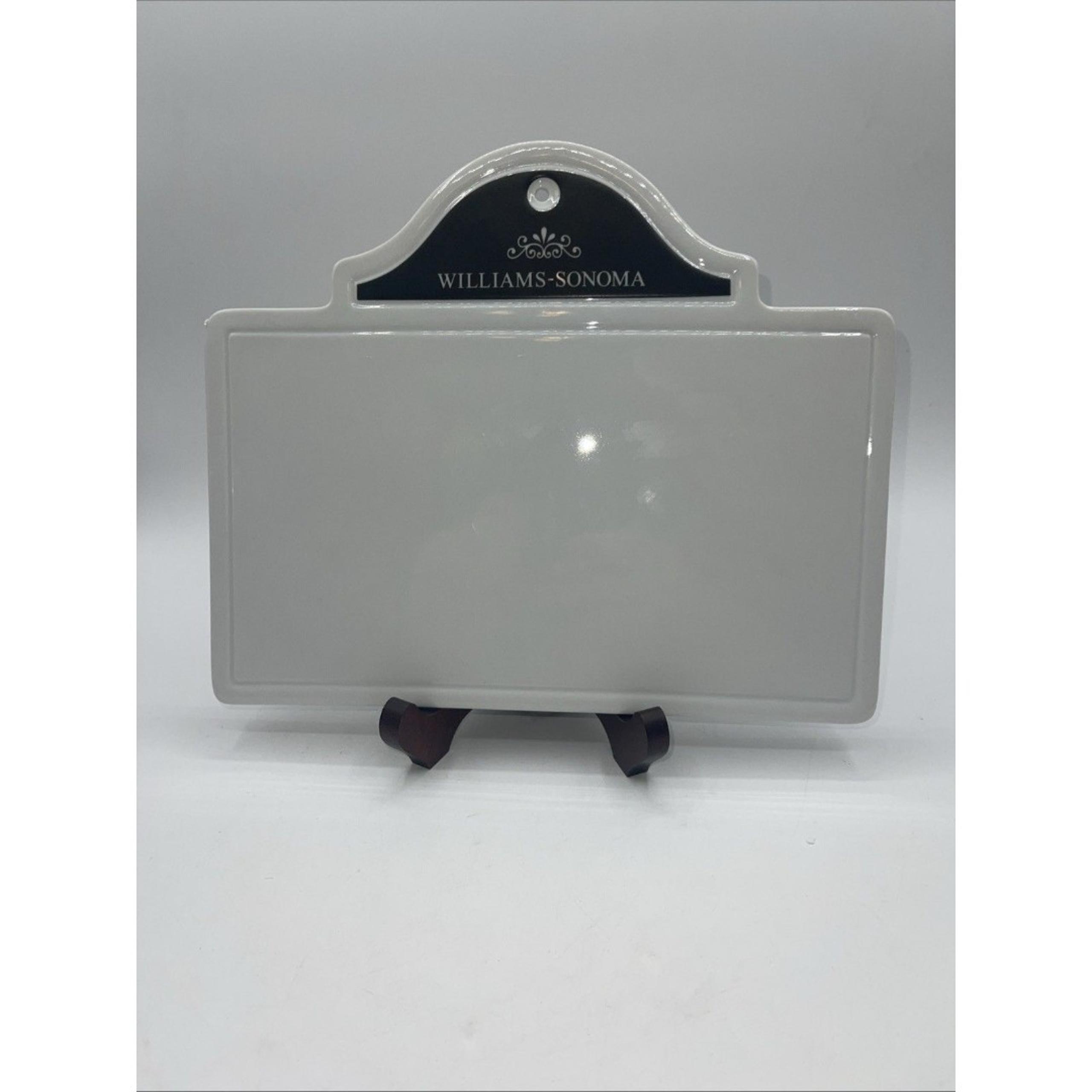 Williams-Sonoma Ceramic White Sign Dry Erase Kitchen Message Board Cheese Board