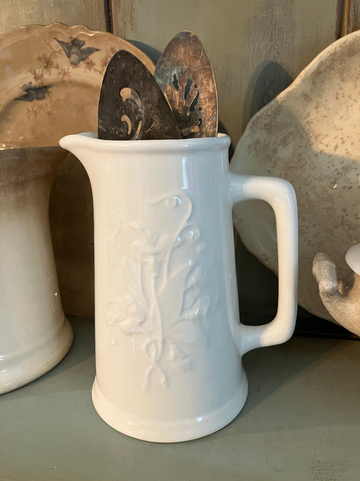 Pretty classic white floral english ironstone pitcher