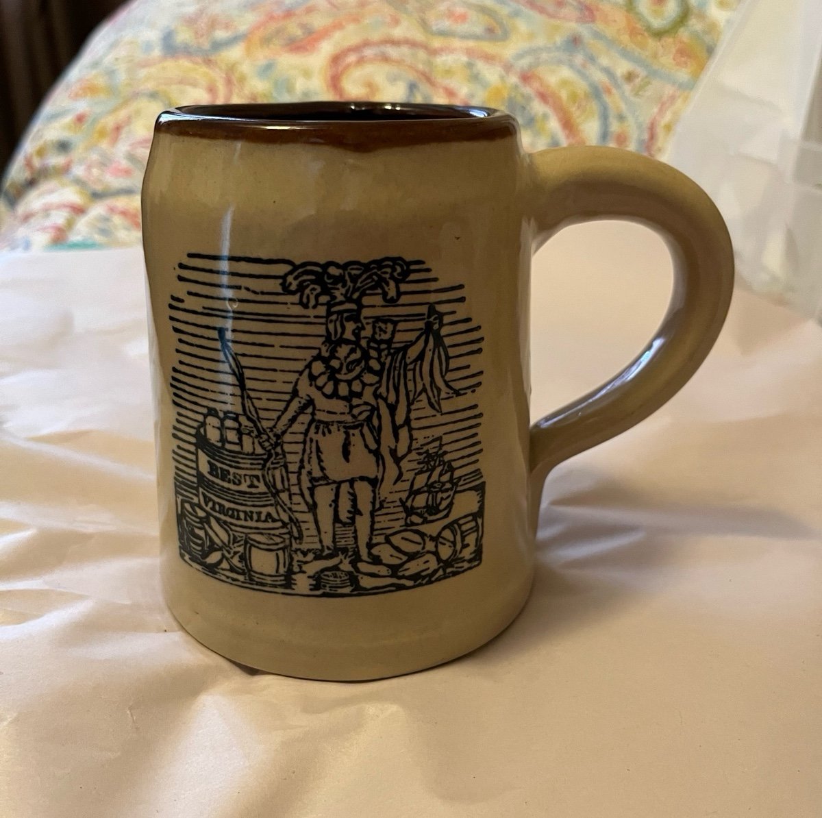 VINTAGE HOLT-HOWARD INDIAN MUG 'BEST VIRGINIA' OVEN PROOF MADE IN USA