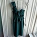 Bardot Camelia Ruffled One Shoulder Sheath Dress in Evergreen NWT