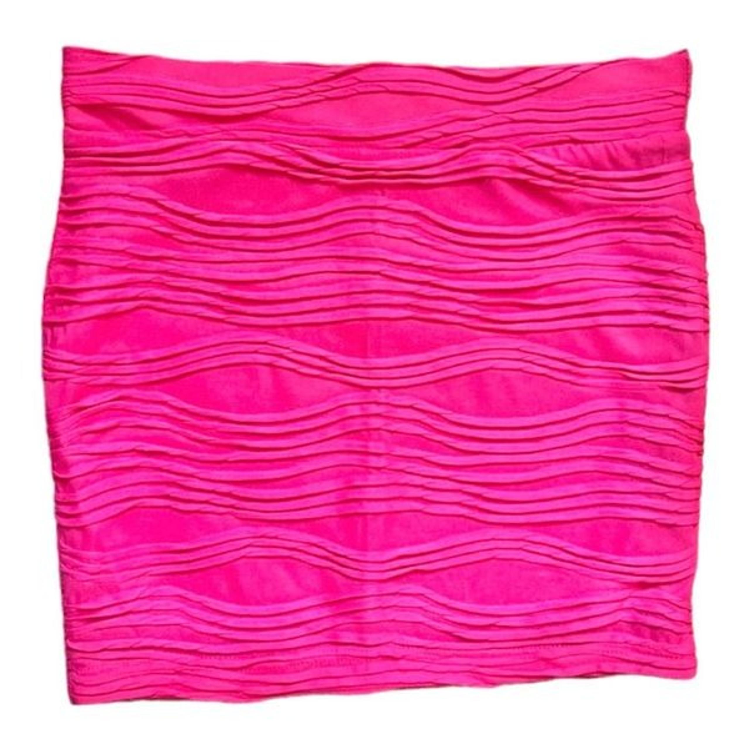 Womens Papaya Vibrant Pink Ruched Mini Skirt - Sz S