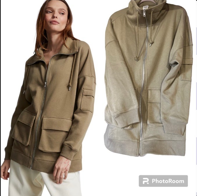 PINK SMALL DUSTED OLIVE EVERYDAY FLEECE CARGO JACKET
