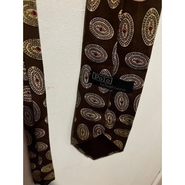 Polo paisley dress suit tie big logo necktie logo y2k neckwear accessory vintage