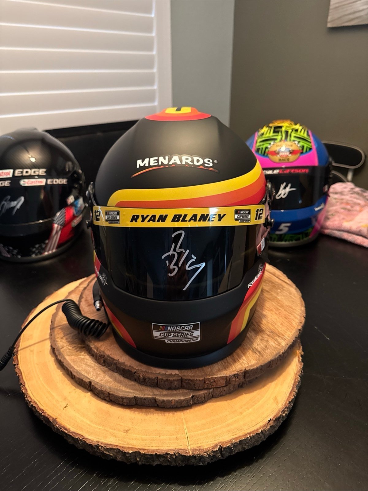 Ryan Blaney SIGNED Menards Full-sized Helmet with COA