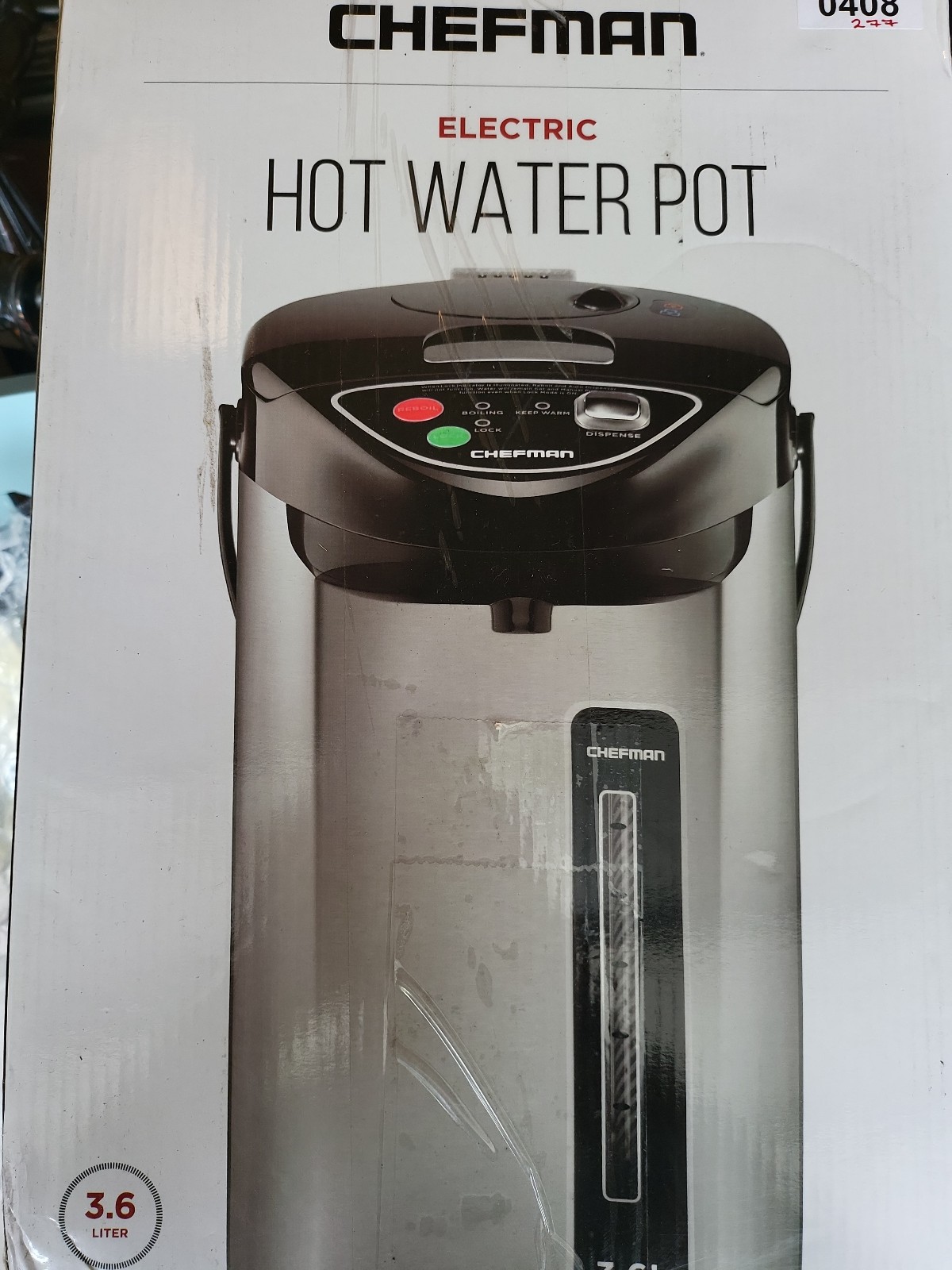 Chefman Electric Hot Water Pot Urn w/Auto & Manual Dispense Buttons, Safety Lock