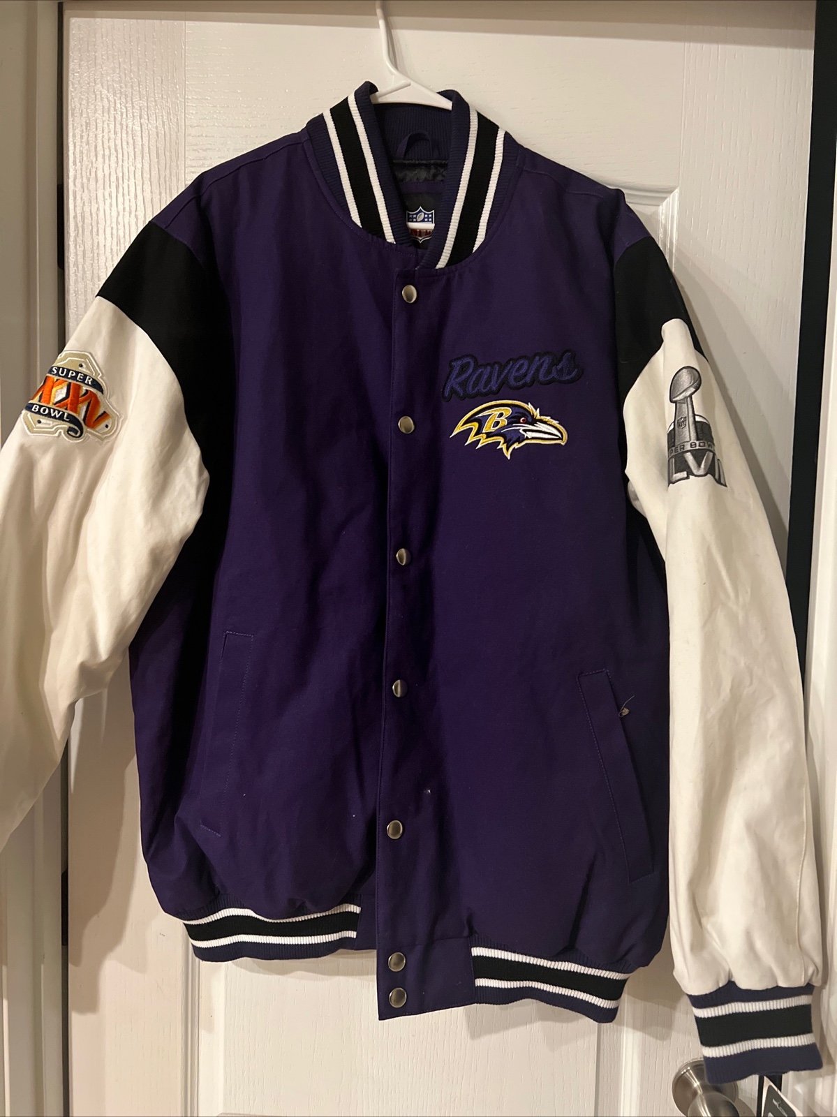 NFL Baltimore Ravens Super Bowl Champions Embroidered Jacket Size XXL