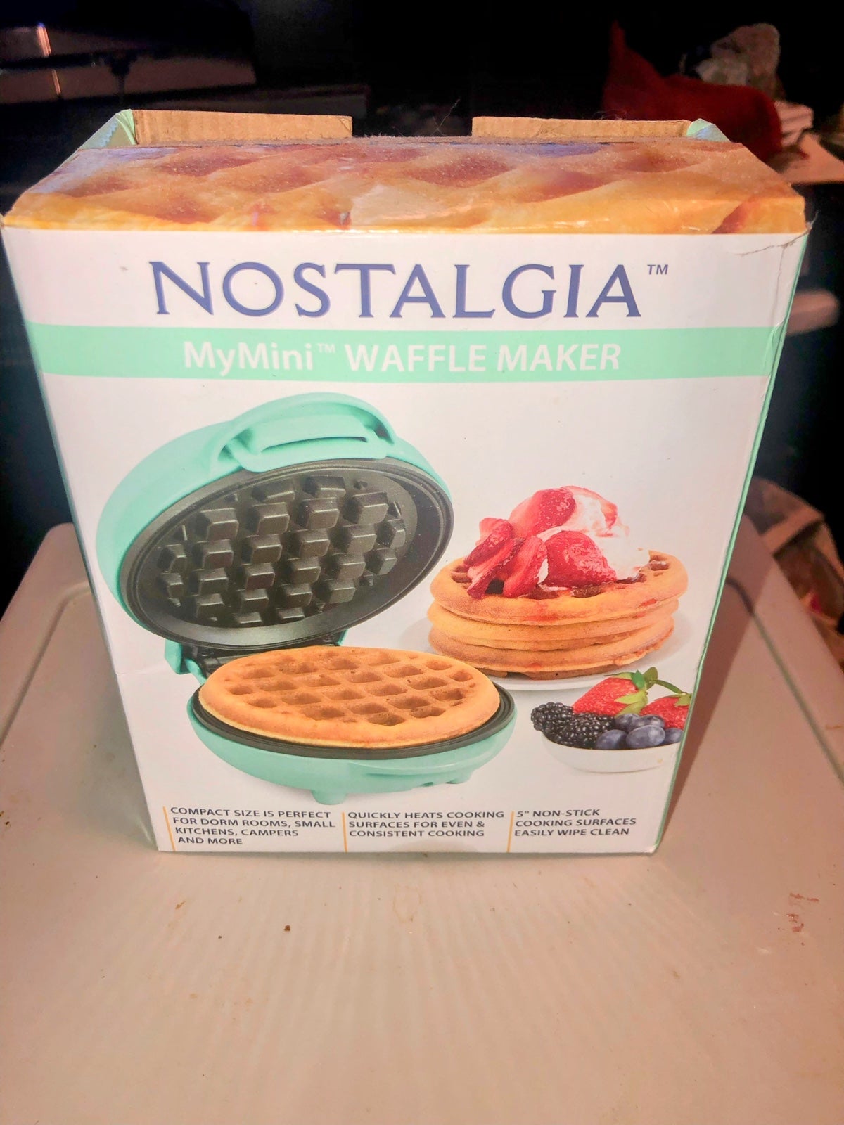 Nostalgia Portable Waffle Maker Aqua +Bonus Red Waffle Maker Included! (BUNDLE)