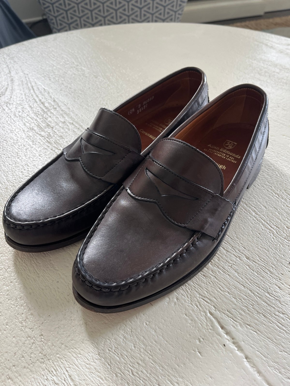 Allen Edmonds Mens 10.5D Cavanaugh Pinch Penny Loafers Brown Leather Dress Shoes