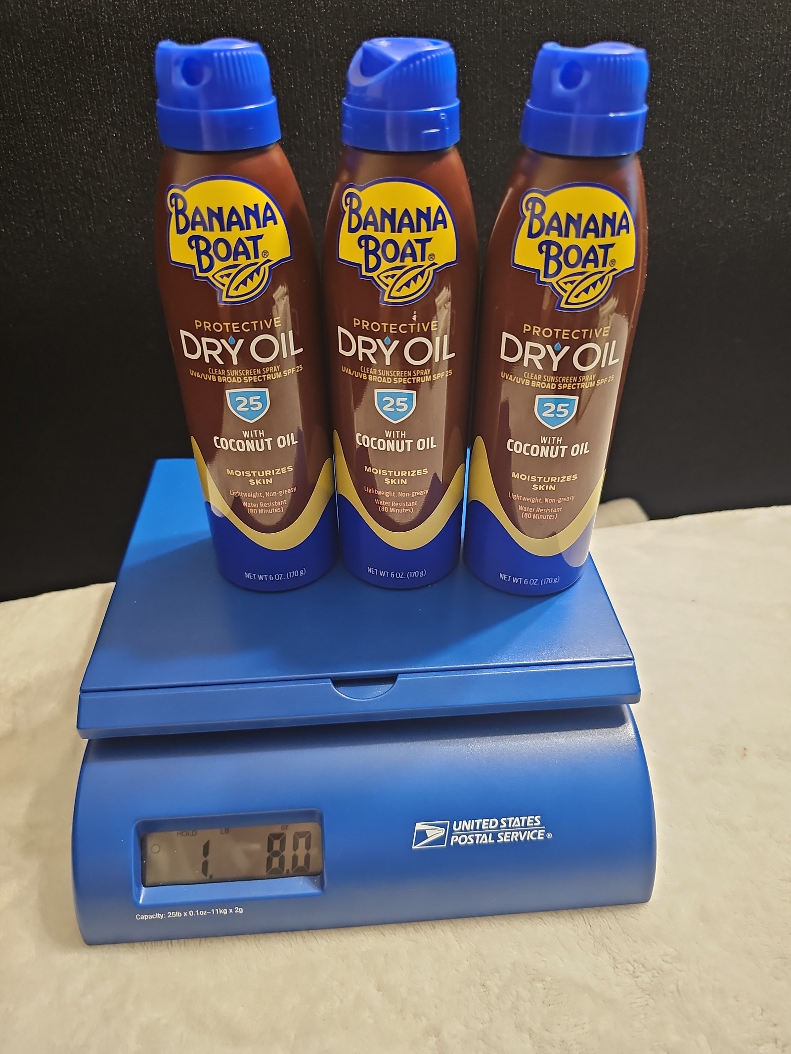 Banana Boat Dry Oil Clear UltraMist Spray SPF 25 - 6 oz (170 g) lot of (3)