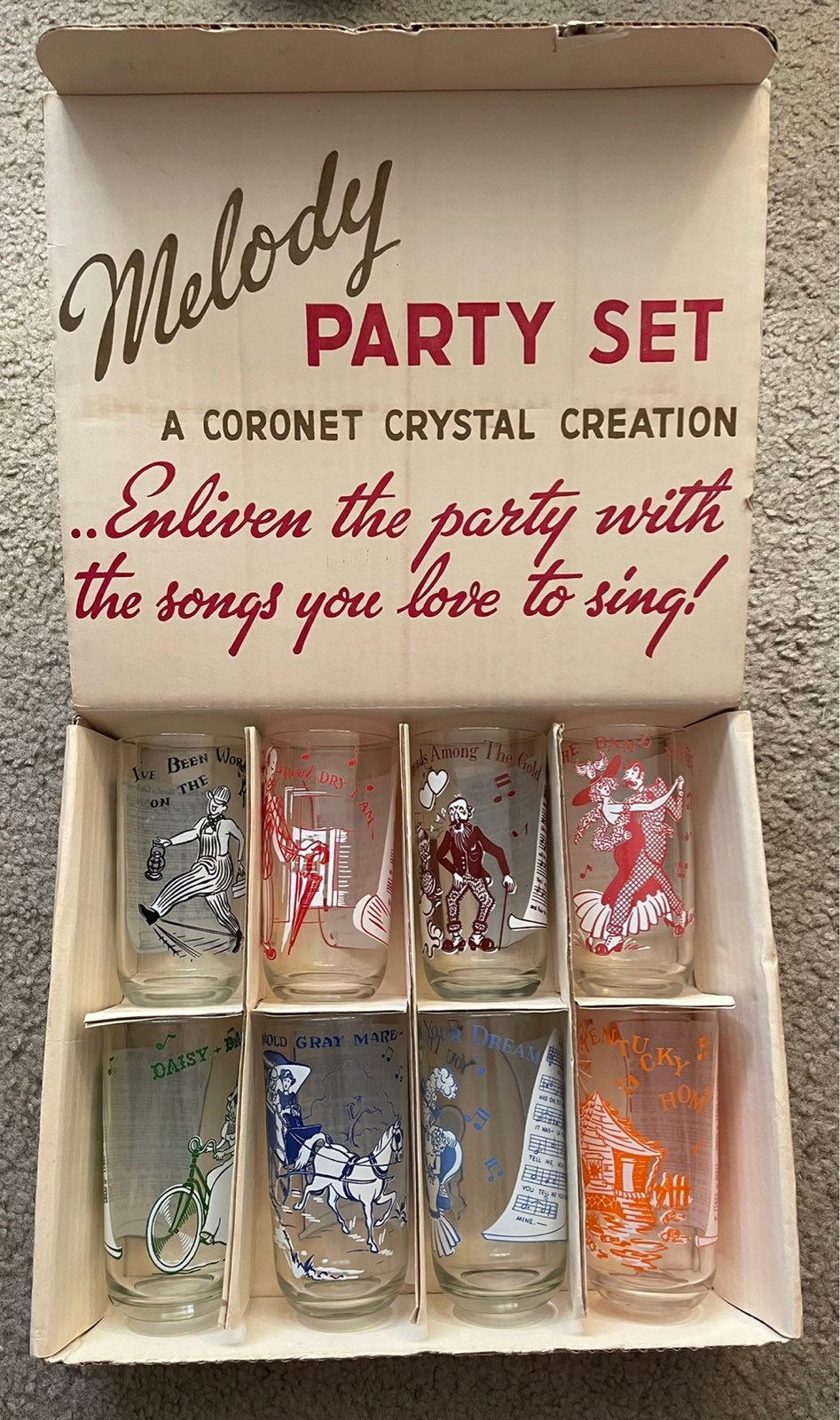 Vintage Coronet Crystal - 8 Piece Tumbler Set