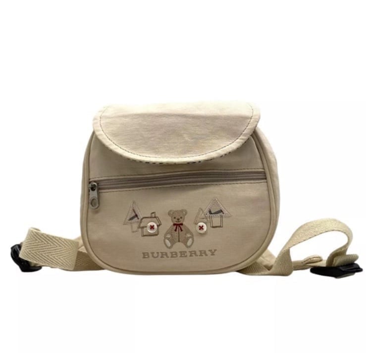Authentic Burberry Mini Backpack Kids Baby Bear Nova Check Beige