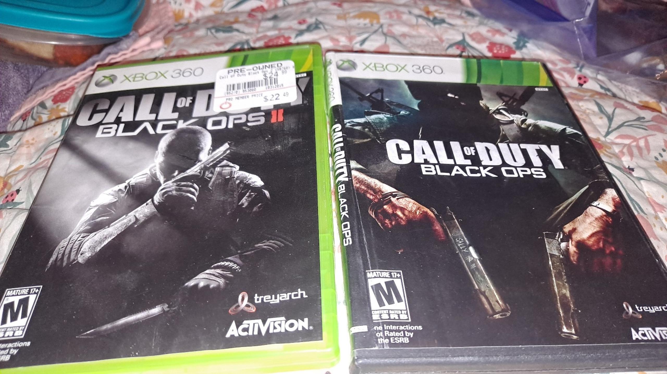Call of Duty black ops 1&2 xbox 360