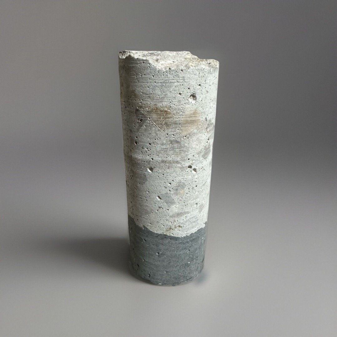 RARE Large Concrete Core Sample Cylinder ~6 Tall, 2.5 lbs DFW Industrial Decor