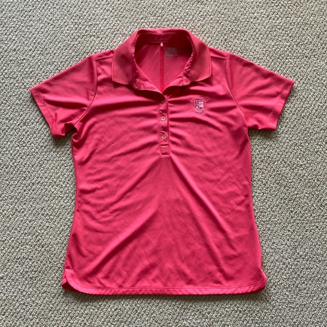 Nike Golf Dri-FIT Old Course St. Andrews Women’s Polo Shirt Medium Pink Like New