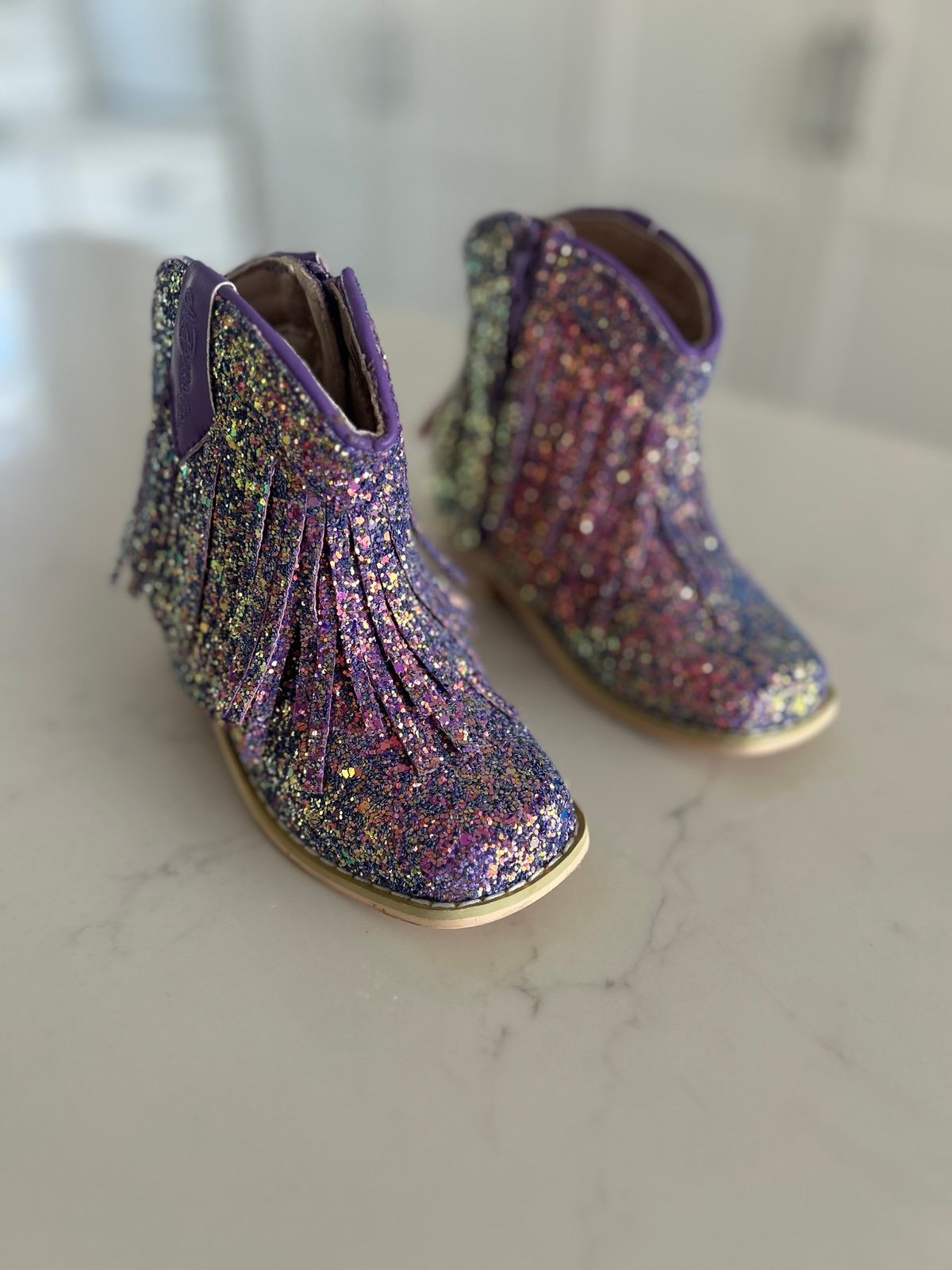 A Bear Co Boots Lowcuts Fairy Dust Fringe Purple C10