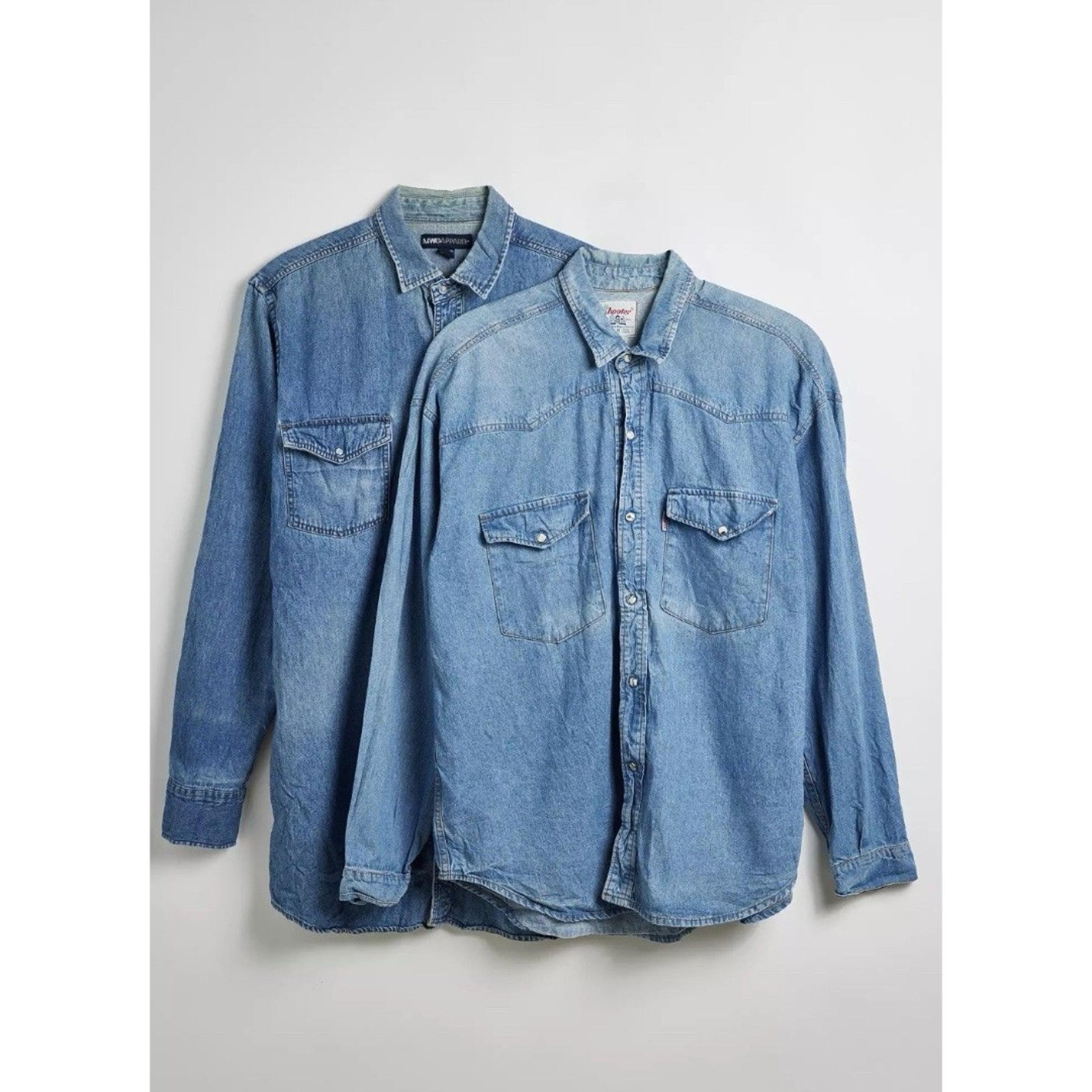 BNWT Urban Outfitters Men’s Vintage Western Denim Pearl Snap Button Shirt Sz S/M