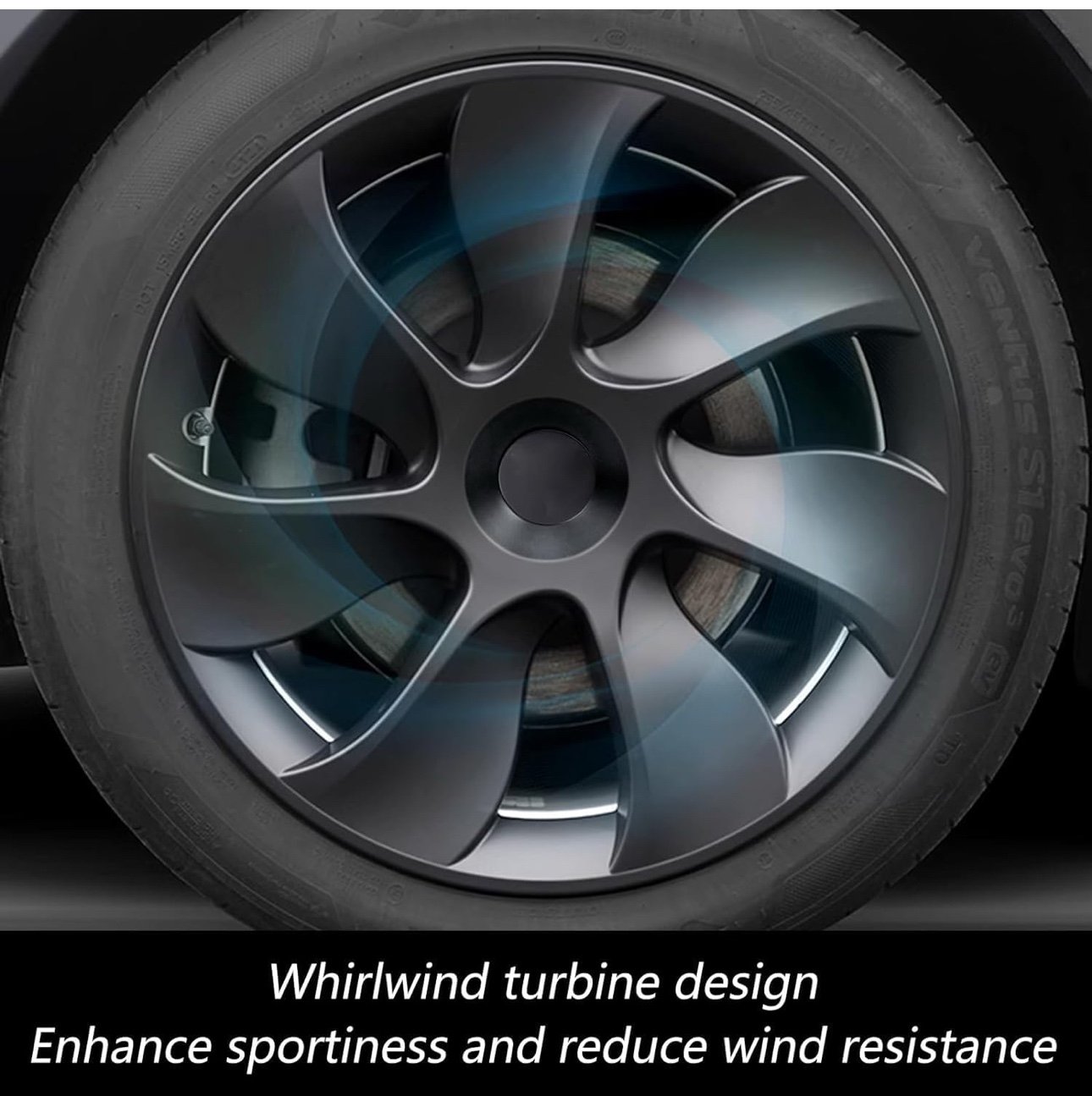 19” Black Tesla Model Y hubcap