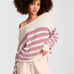 Victoria’s Secret Pink Cambridge Valentine Off Shoulder Sweater White Red L NWT