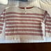 Victoria’s Secret Pink Cambridge Valentine Off Shoulder Sweater White Red L NWT
