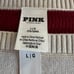 Victoria’s Secret Pink Cambridge Valentine Off Shoulder Sweater White Red L NWT