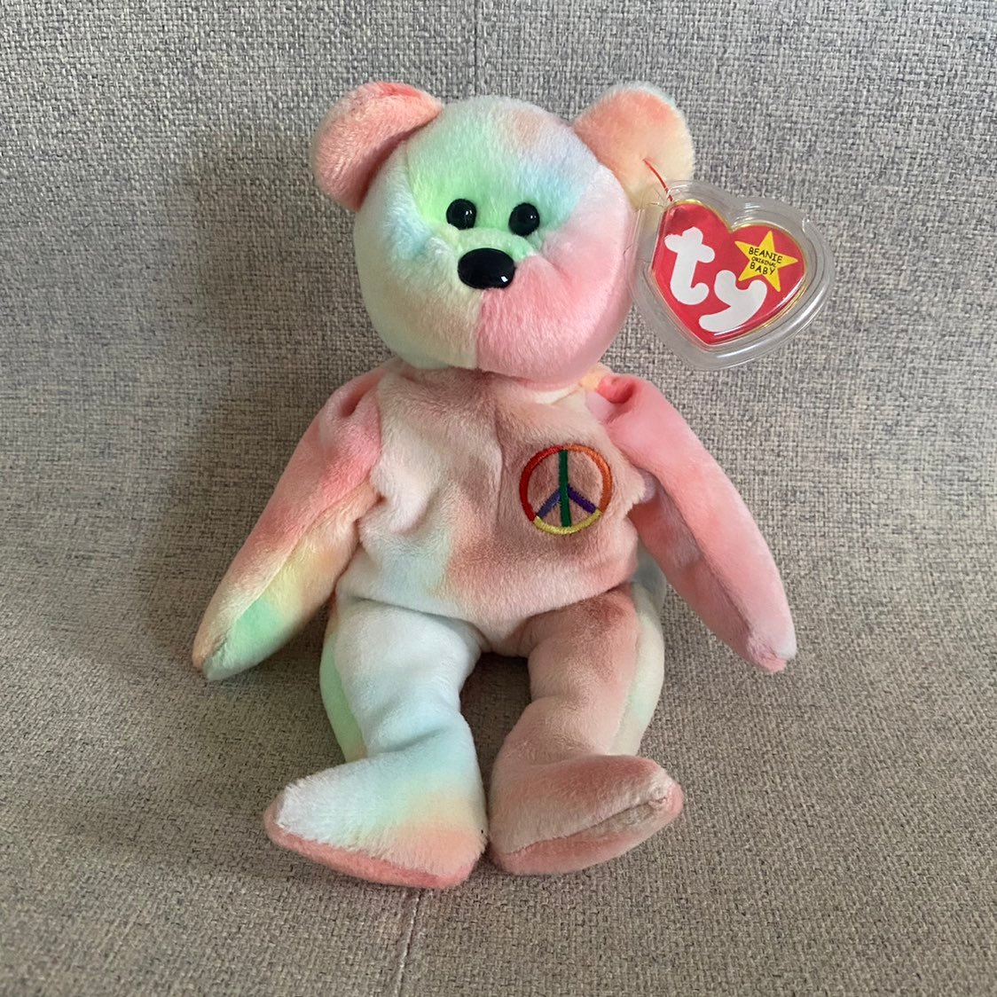Ty Beanie Babies Peace the Bear 102 RARE