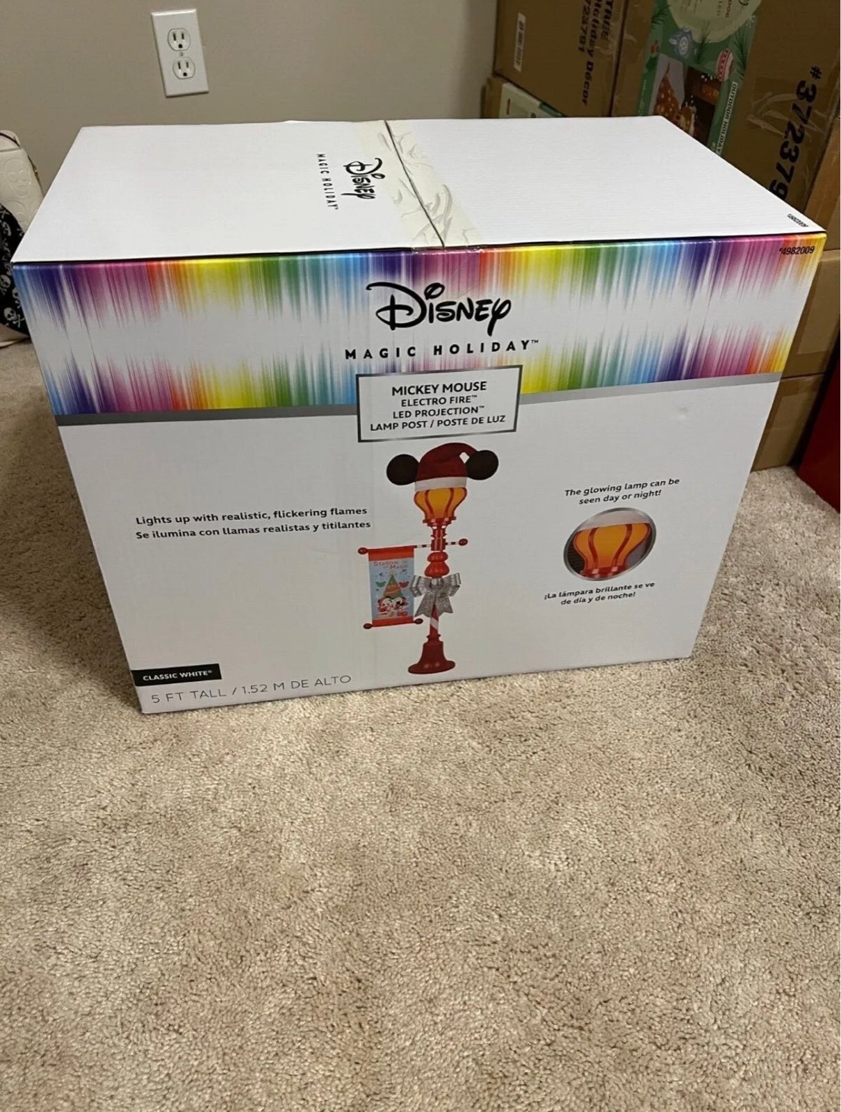 Disney Christmas Mickey Mouse LED Projection Lamp Post 5ft NEW 2022 EDITION
