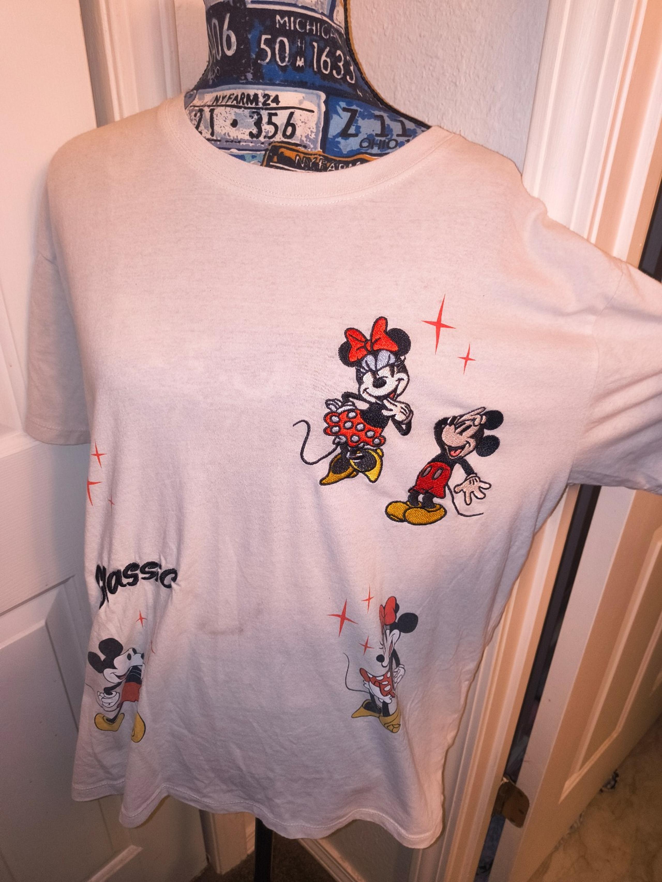 Vintage Disney Mickey Minnie mouse large adult tee shirt small flaw Disneyland