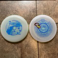 TWILIGHT BLAST FRISBEE DISC AND DYN-O-GLO GLOW IN THE DARK FRISBEE DISK LED WORK