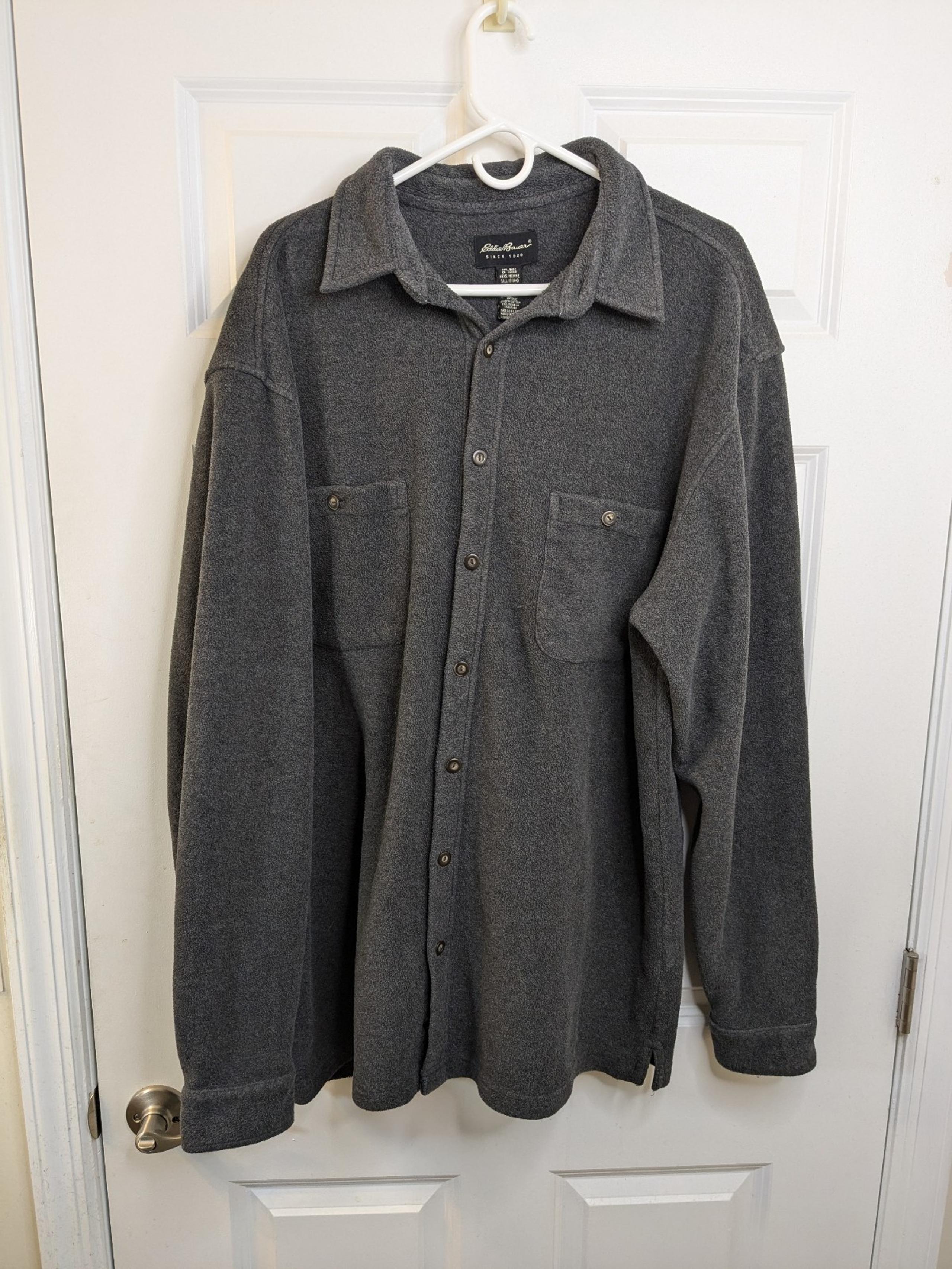 Eddie Bauer, Men's, Fleece Windbreaker, black, size XL Tall