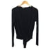 Free People Womens Long Sleeve Knot Front Surplice Bodysuit Black Size Large