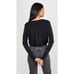 Free People Womens Long Sleeve Knot Front Surplice Bodysuit Black Size Large