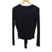 Free People Womens Long Sleeve Knot Front Surplice Bodysuit Black Size Large
