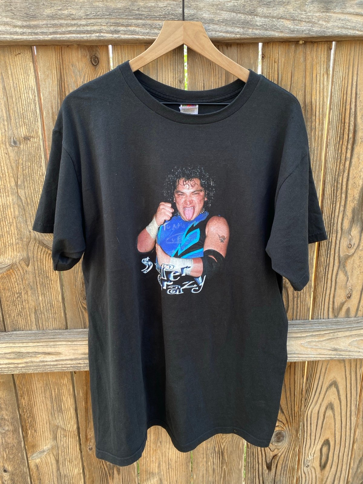 Vintage rare Super Crazy ECW shirt (faded autograph)