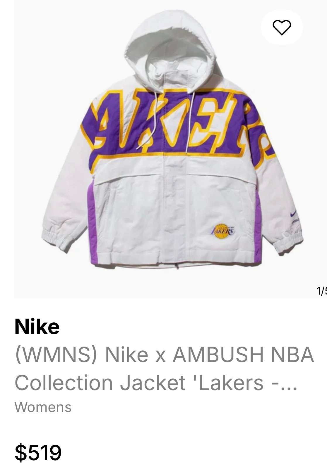 Nike x AMBUSH NBA Collection Jacket 'Lakers
