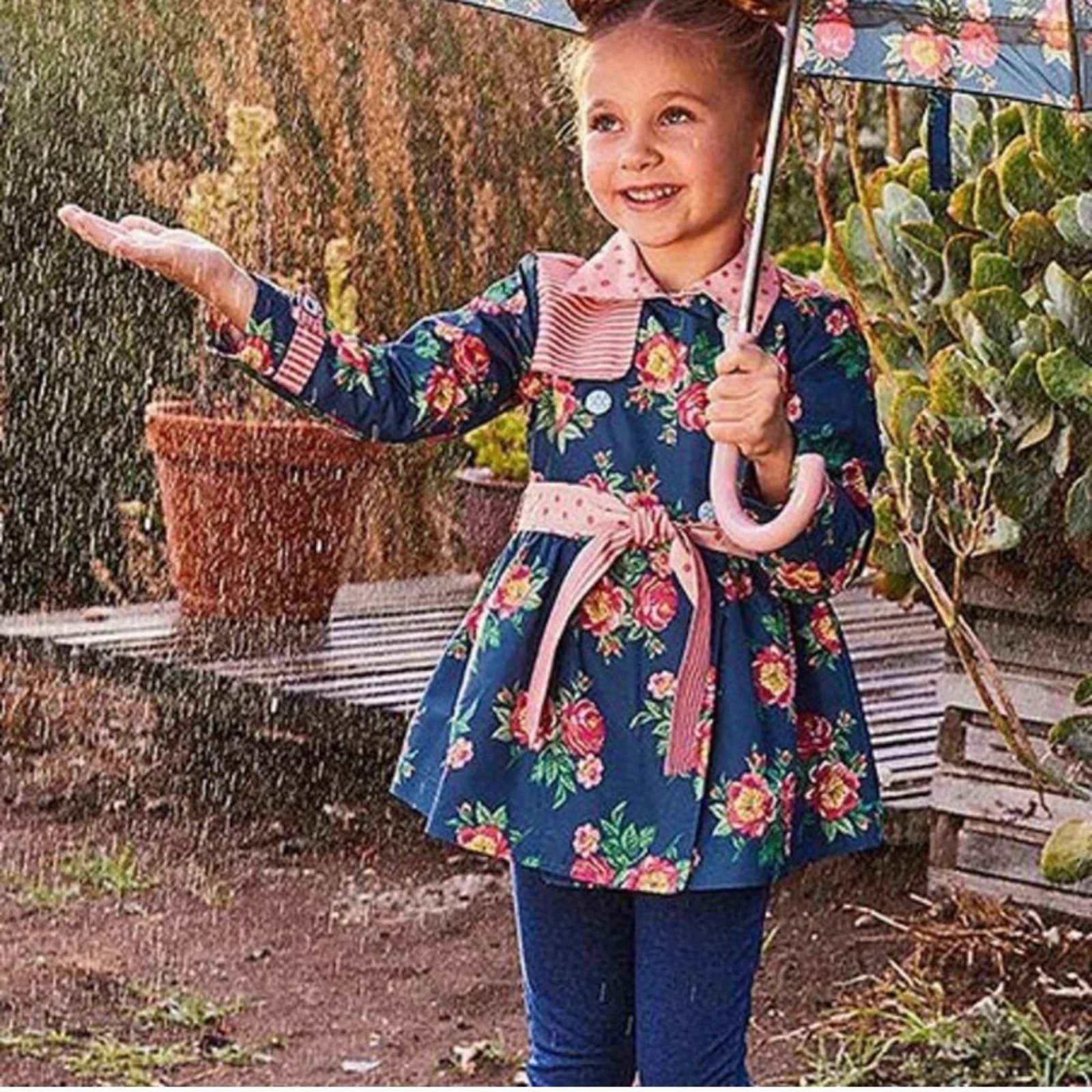 Matilda Jane Down Came The Rain Coat Brilliant Daydream NWOT sz 2
