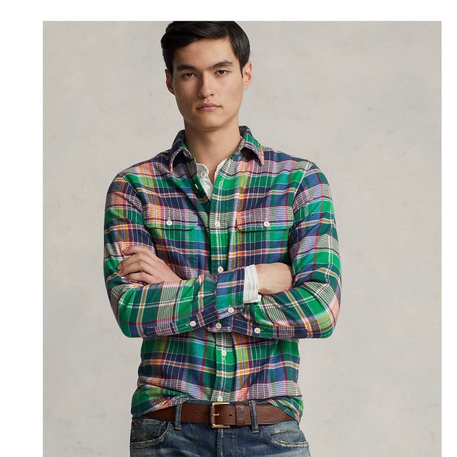 NEW Polo Ralph Lauren Men's Classic Fit Plaid Flannel Workshirt Casual Size XL