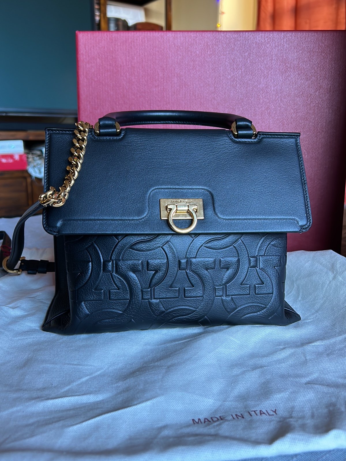 Salvatore Ferragamo Trifolio Top Handle Bag