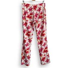 Versace Pants Floral High Rise Designer Satin Bootcut Flare Pants