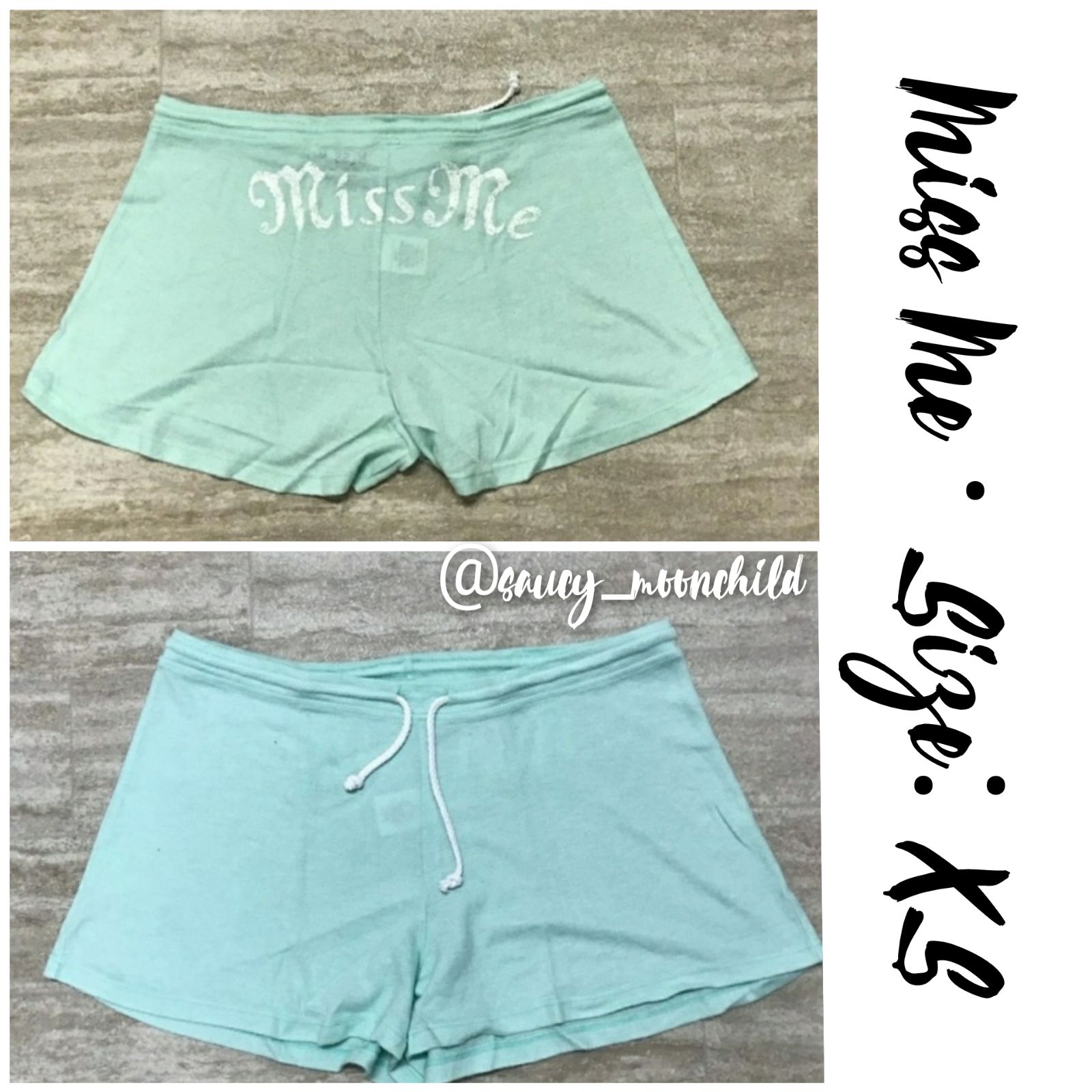 NEW miss me mint glitter lounge shorts