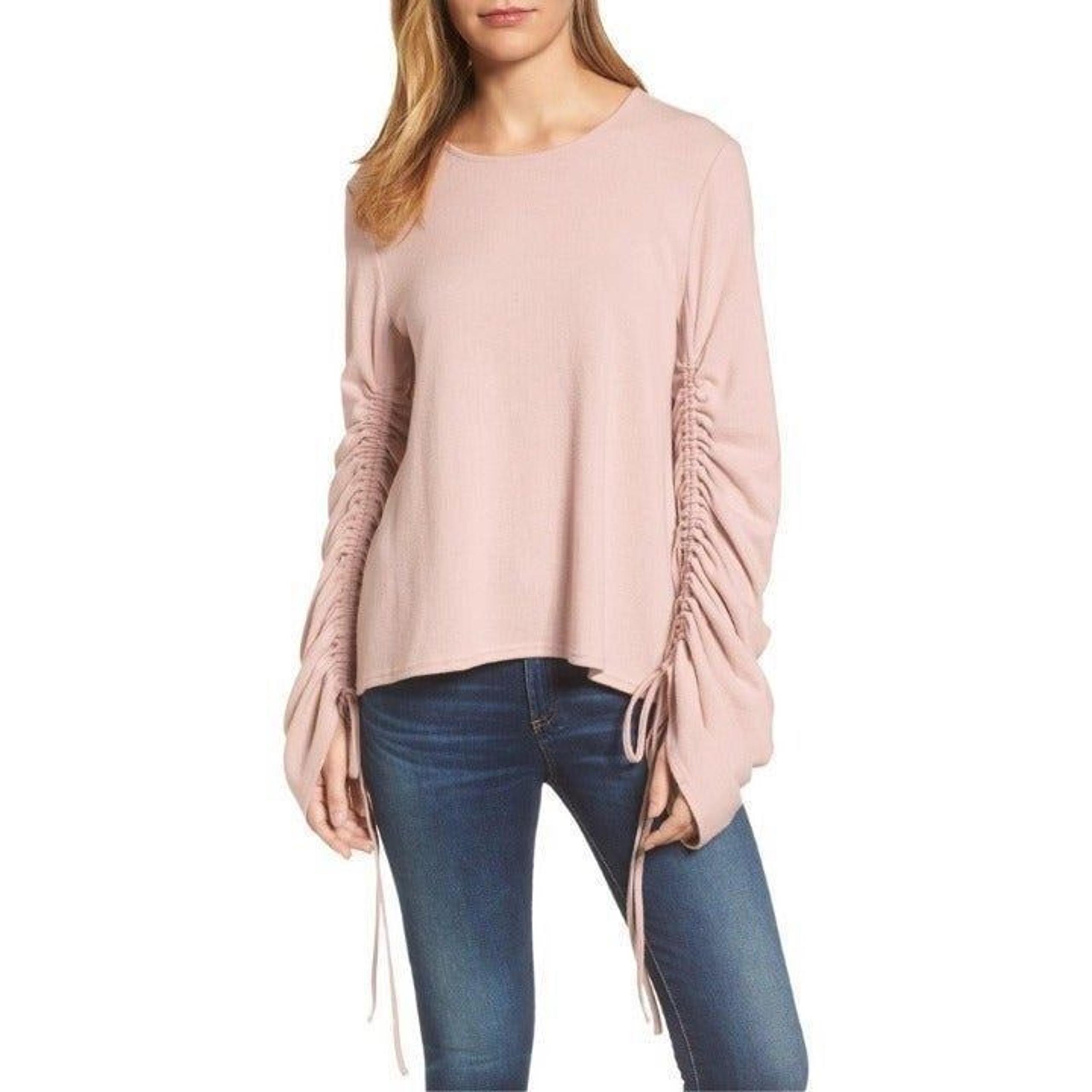 NWT Vince Camuto Pink Ruched Sleeve Top