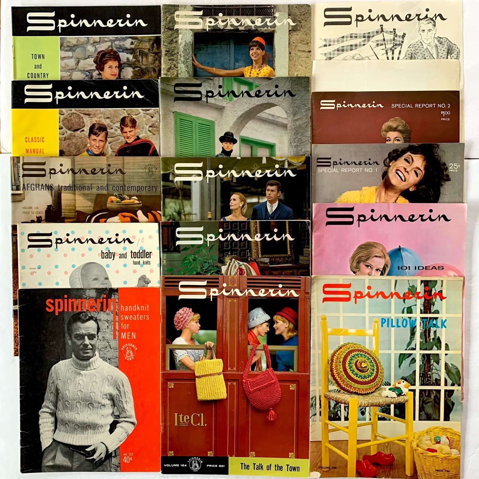 Vintage 1960s SPINNERIN Lot 16 Knitting Crocheting Books Leaflets * READ *