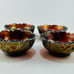 Antique Amethyst Carnival Glass Inverted Strawberry Sauce Berry Bowls