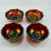 Antique Amethyst Carnival Glass Inverted Strawberry Sauce Berry Bowls