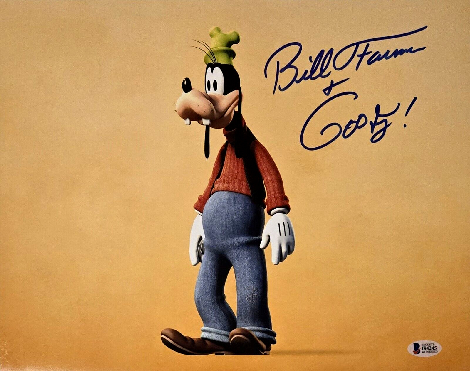 Bill Farmer Autograph Photo Goofy Disney Signed 11x14 Mickey Beckett BAS COA 245