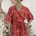 Ankara silk robe with matching hair bonnet