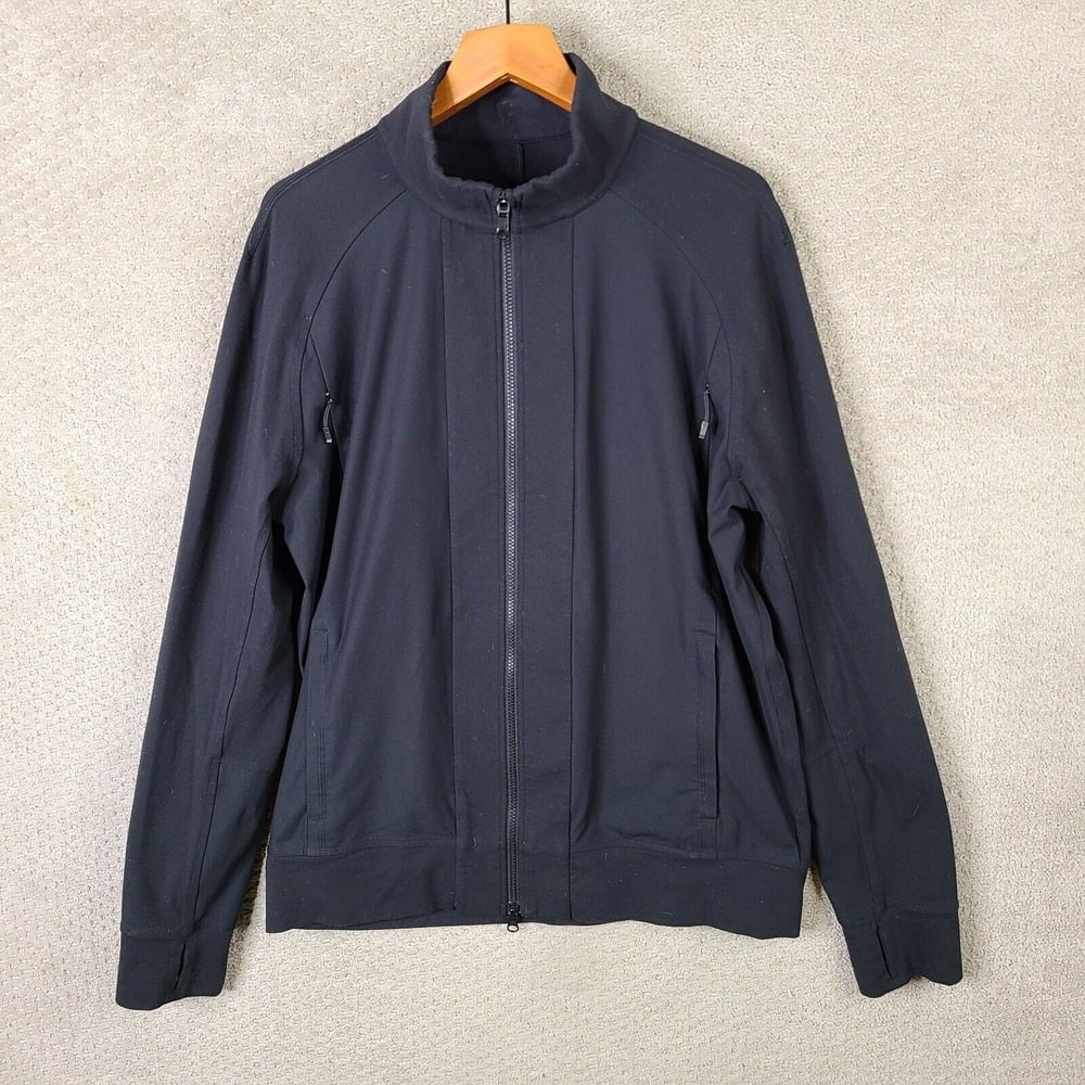 Lululemon Tactic Jacket Mens XL Black Full Zip Stretch Track Gym Yoga Travel